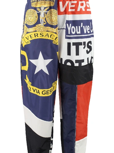 Shop Versace Nylon And Silk Track-pants In Multicolor
