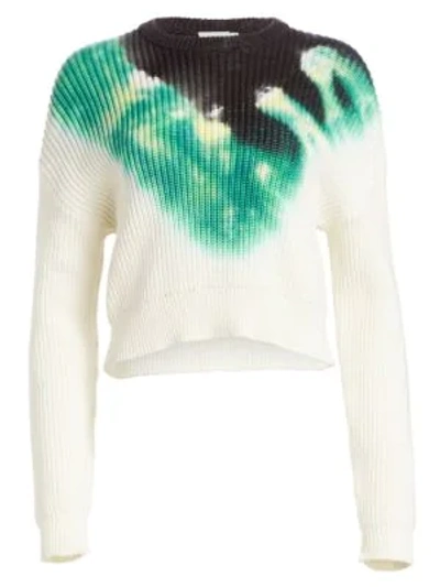 Shop A.l.c Elinor Tie-dye Sweater In Green / Black