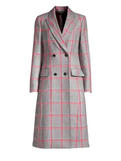 Shop Escada Malone Plaid Long Coat In Multi