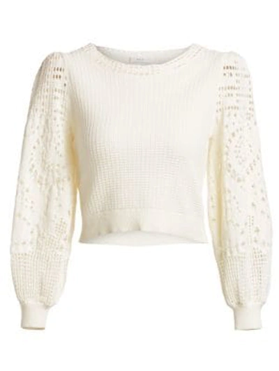 Shop A.l.c Sandra Crochet Cotton Knit Top In White