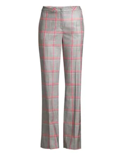 Shop Escada Women's Taminotas Plaid Wide-leg Pants In Grey