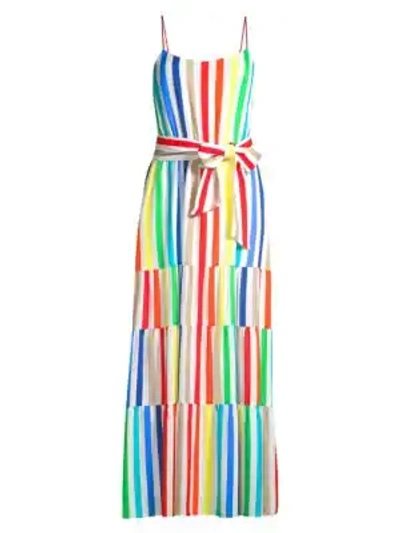 Shop Alice And Olivia Janan Striped Maxi Dress In Rainbow Stripe