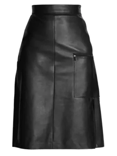 Shop Acne Studios A-line Leather Skirt In Black