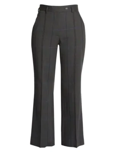 Shop Acne Studios Check Suit Trousers In Grey Purple