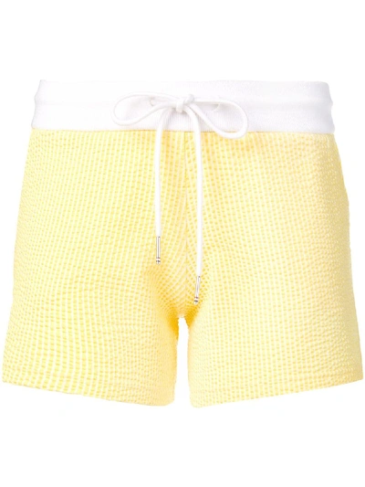 Shop Thom Browne Seersucker Shorts - Yellow