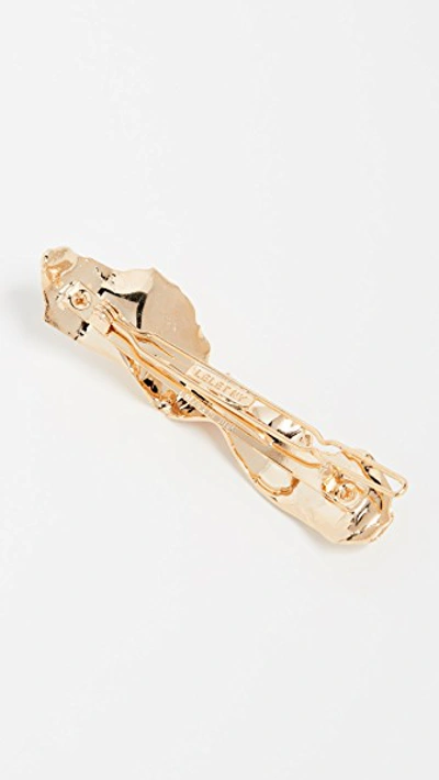 Shop Lelet Ny Metallic Ruffle Barrette In Gold