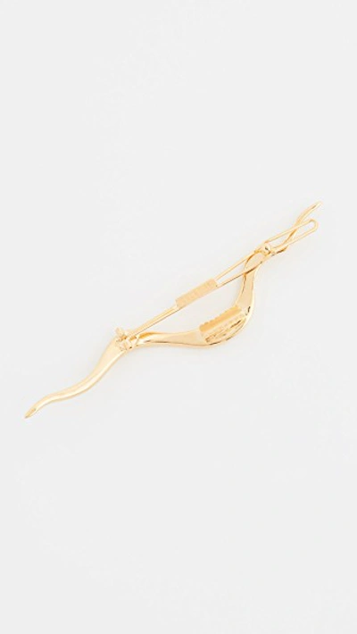 Shop Lelet Ny Metallic Serpant Barrette In Gold