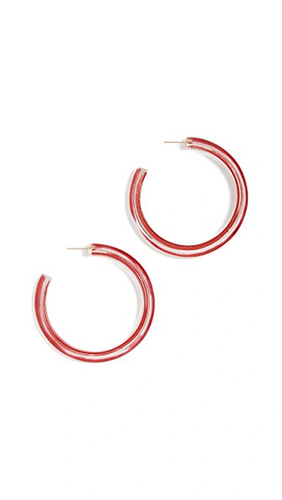 Shop Alison Lou Medium Jelly Hoops In Red