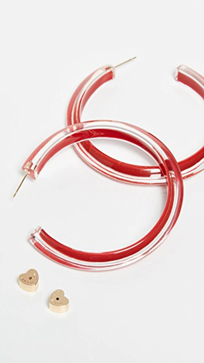 Shop Alison Lou Medium Jelly Hoops In Red