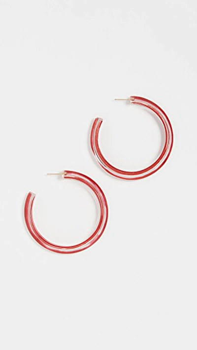 Shop Alison Lou Medium Jelly Hoops In Red