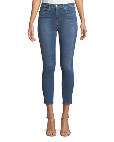 L Agence Margo High Rise Ankle Crop Skinny Jeans In Light Vintage