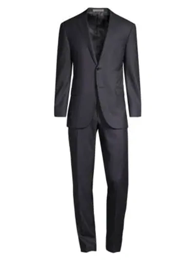 Shop Corneliani Virgin Wool Pinstripe Single-breasted Suit In Charcoal