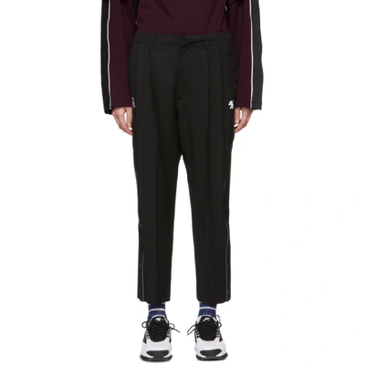 Shop Ader Error Ssense Exclusive Black Ascc Knife Pleated Trousers In Blck Black