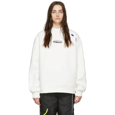 Shop Ader Error Ssense Exclusive Off-white Ascc Unbalanced Yoke Sweatshirt In Offw Offwhi