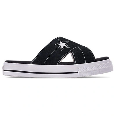 Shop Converse Women's One Star Slip Athletic Slide Sandals In Black