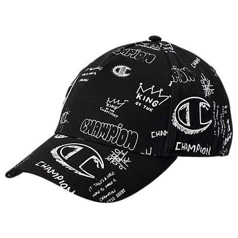 champion classic twill black strapback hat