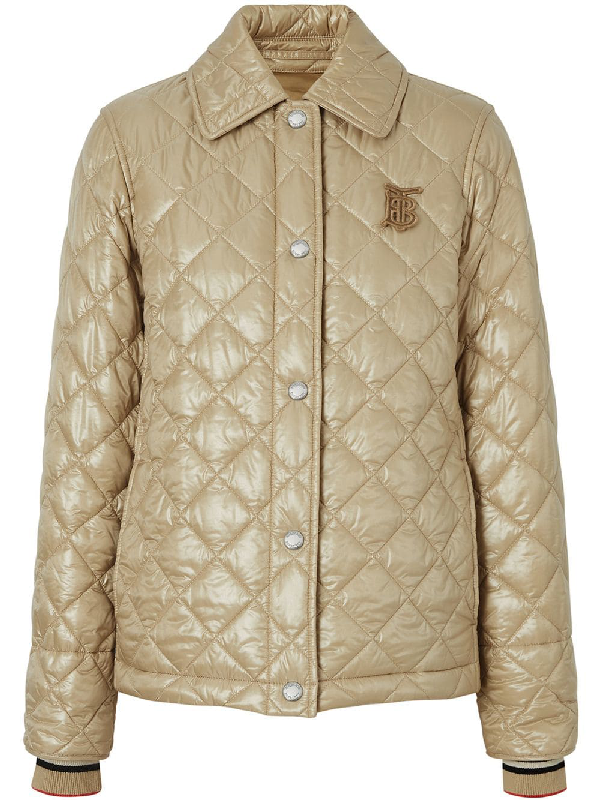 monogram motif diamond quilted jacket