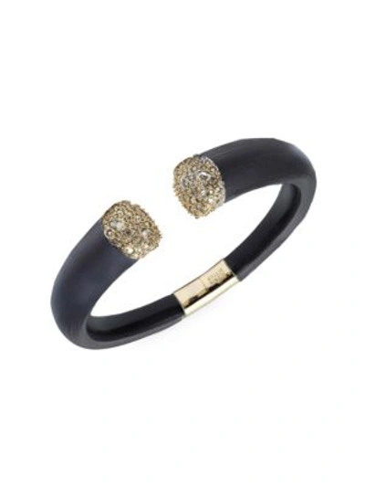 Shop Alexis Bittar Essentials Knot 10k Gold & Crystal Bracelet In Black