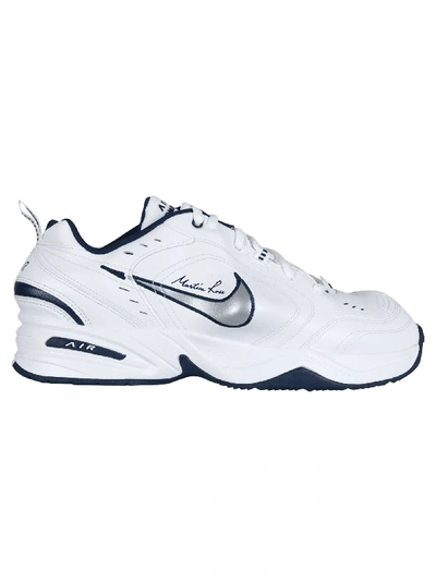 Shop Nike Martine Rose Air Monarch Iv In Bianco/argento