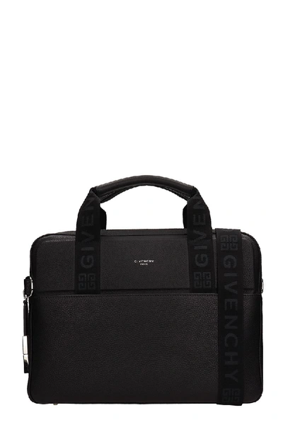 Shop Givenchy Black Leather Slim Briefcase Bag