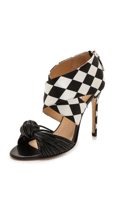 Shop Bionda Castana Gabriella Knot Sandals In Harlequin/black