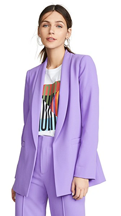 Shop Alice And Olivia Kylie Shawl Collar Jkt In Iris