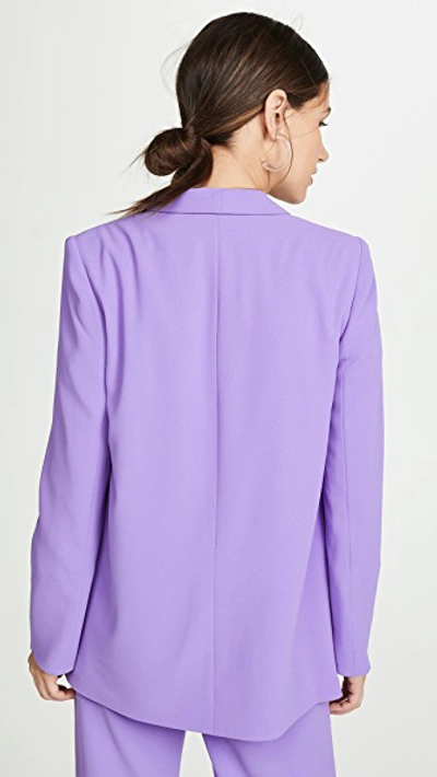 Shop Alice And Olivia Kylie Shawl Collar Jkt In Iris