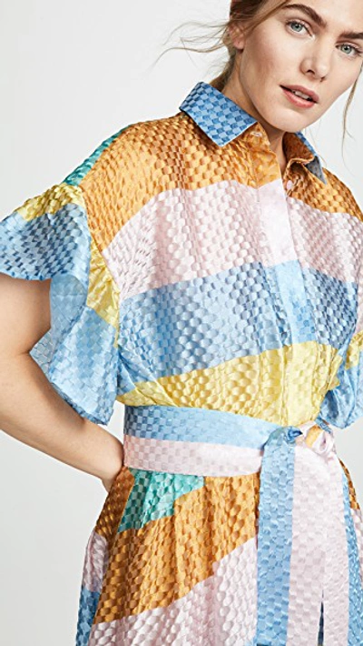 Shop Tata Naka Rainbow Shirtdress In Multi Stripe