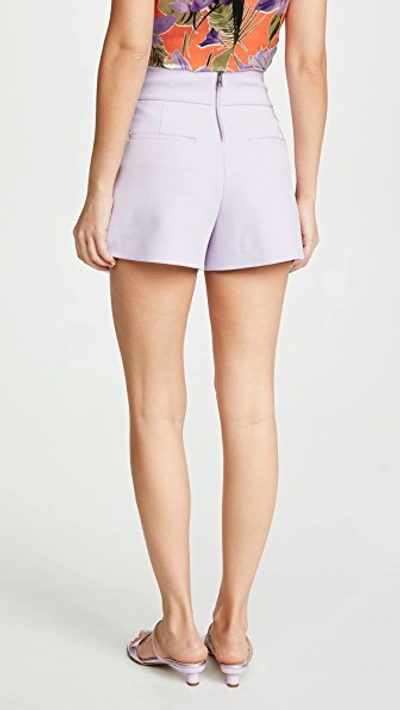 Shop Alice And Olivia Donald High Rise Shorts In Orchid