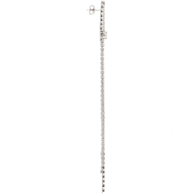 Shop Gucci Silver Crystal Fringe Earrings In 8162 Crysta