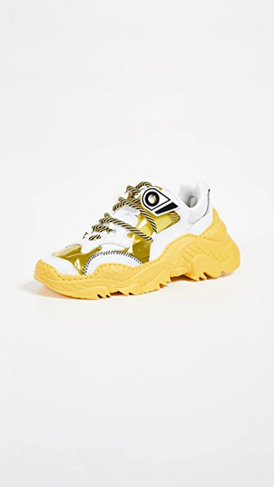 Shop N°21 Billy Sneakers In White/yellow