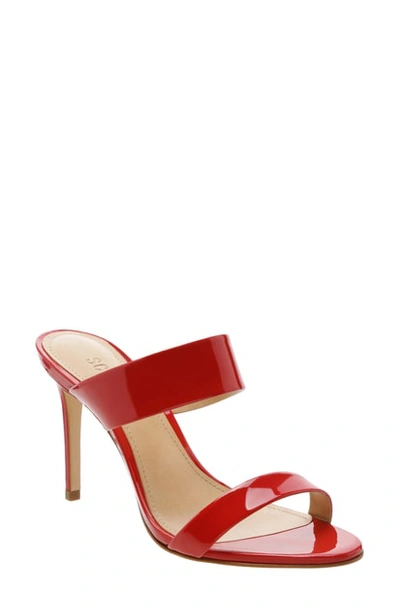 Shop Schutz Leia Stiletto Slide Sandal In Club Red Patent Leather