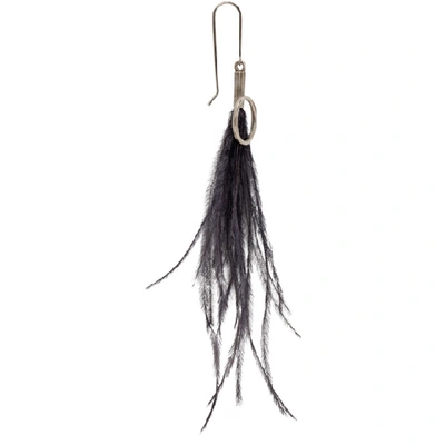 Shop Ann Demeulemeester Ssense Exclusive Black Ostrich Earrings