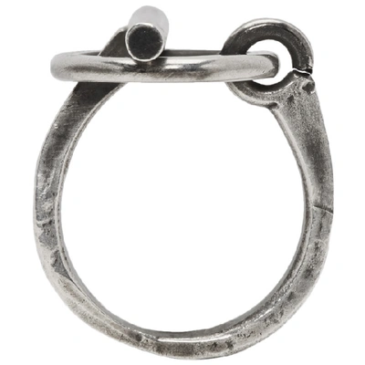 Shop Ann Demeulemeester Silver Lock Ring