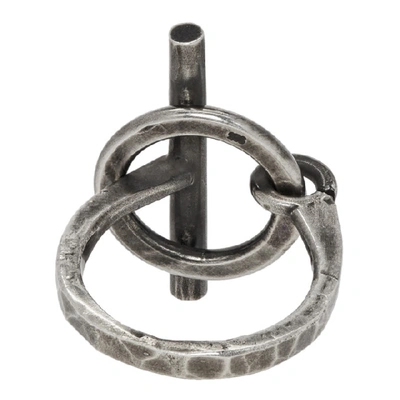 Shop Ann Demeulemeester Silver Lock Ring