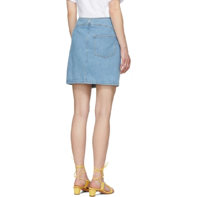 Shop Nanushka Blue Denim Amita Miniskirt
