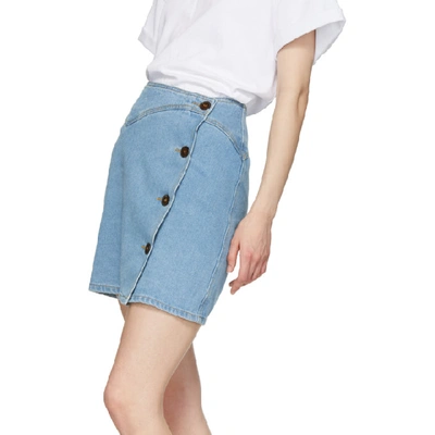 Shop Nanushka Blue Denim Amita Miniskirt