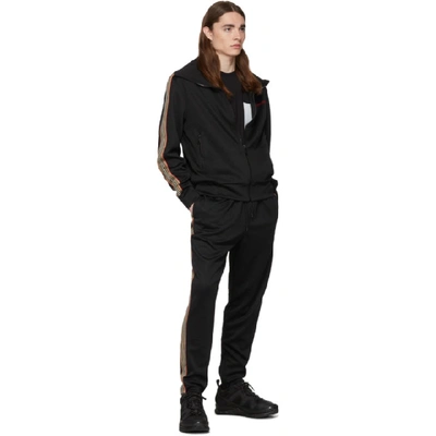 Shop Burberry Black Icon Stripe Silas Track Jacket