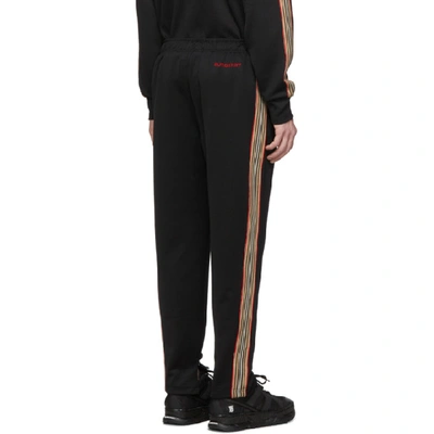 Shop Burberry Black Icon Stripe Sorrento Lounge Pants