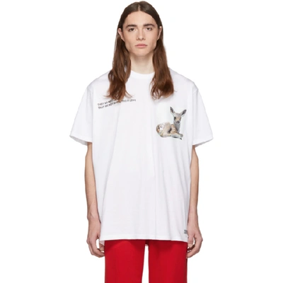Shop Burberry White The Bambi T-shirt