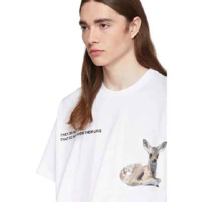 Shop Burberry White The Bambi T-shirt