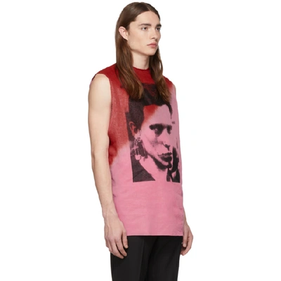 Shop Raf Simons Pink & Red Multilayered T-shirt