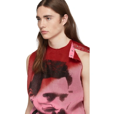 Shop Raf Simons Pink & Red Multilayered T-shirt