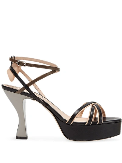 Shop Fendi Platform Sandals - Black