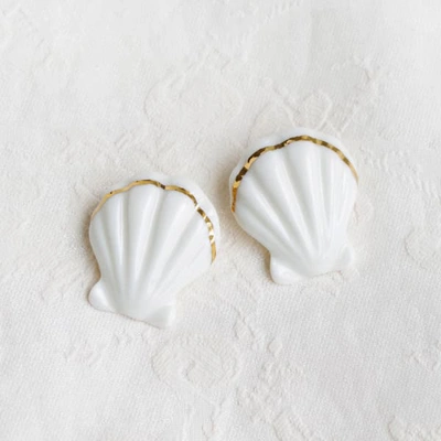 Shop Poporcelain Porcelain Clam Shell Clip-on Earrings