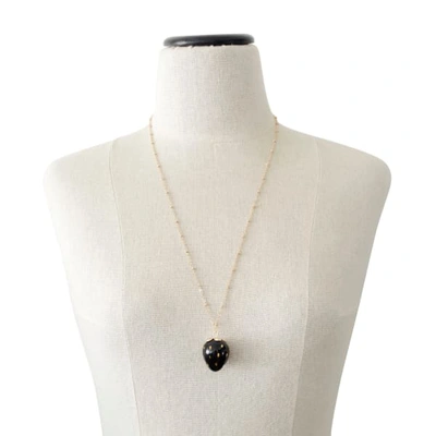 Poporcelain Golden Black Porcelain Strawberry Necklace In Strawberry