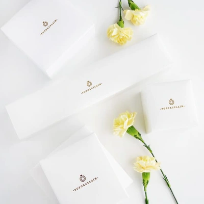 Poporcelain Golden White Porcelain Strawberry Earrings In Strawberry