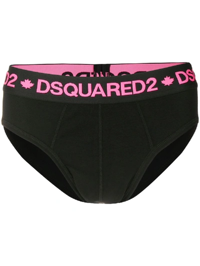 Shop Dsquared2 Logo Briefs - Black