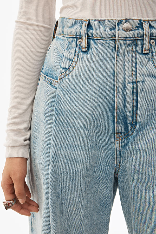 alexander wang blue brace pleated jeans