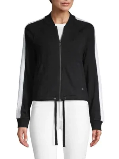 Shop Ugg Mern Striped Bomber Track Jacket In Black